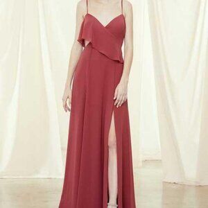 Amsale Bridesmaid Style GB093F/Arabella Color Cayenne